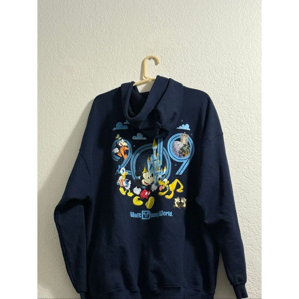 Disney Parks Sweatshirt Adult 2x Navy 2019 Mickey Mouse & Friends Hoodie Mens